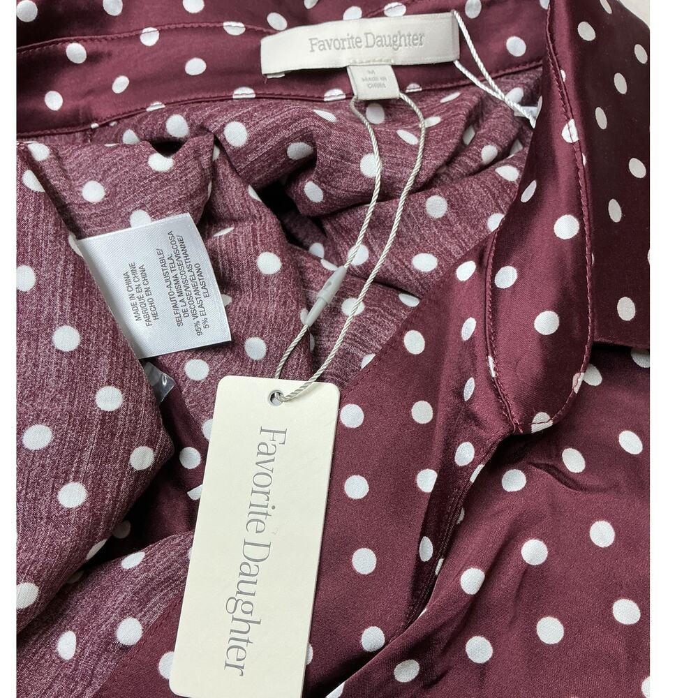 Favorite Daughter Polka Dot Burgundy Ruby Blouse Size M - Picture 4 of 4